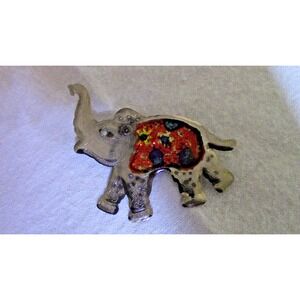 Vintage Ornate Elephant Pin 2" wide Sparkly legs!
